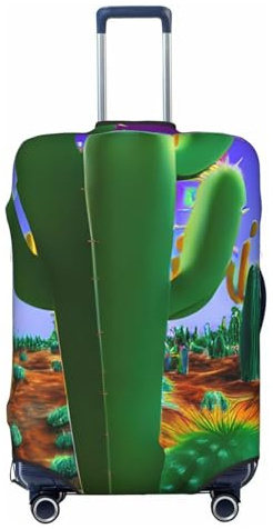 ENRPTY Housse de valise lavable motif cactus désert, noir, Large