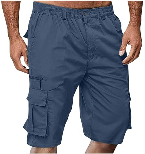 LinRim Cargo Shorts Herren Kurze Hosen Sommer Cargoshorts Männer Klassische Mehrfachtaschen Arbeitsshorts Outdoor Sommer Shorts Freizeit Wanderhose Cargohose