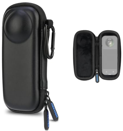 NEEWER Basics Tasche Case Kompatibel mit Insta 360 X5, Tragetasche Kleiner Reiseschutz Hartschalen Schutzhülle mit Karabiner, Action Cam Zubehör Kompatibel mit Insta360 X5, PB032