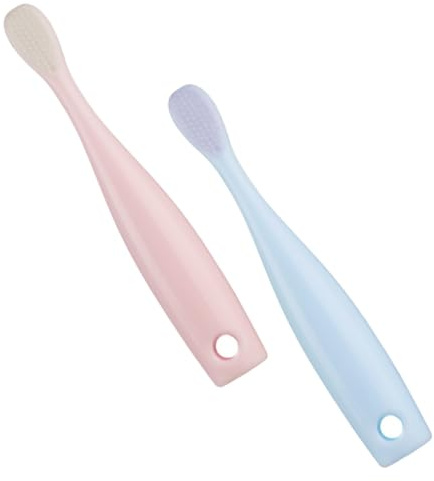 ARTSEWPLY 2 Stück Zahnbürste für Junge Mädchen Weiche Borsten Sanfte Mundpflege Ergonomisch Rutschfestes Design für Zahnpflege Junge Mädchen Rot Blau