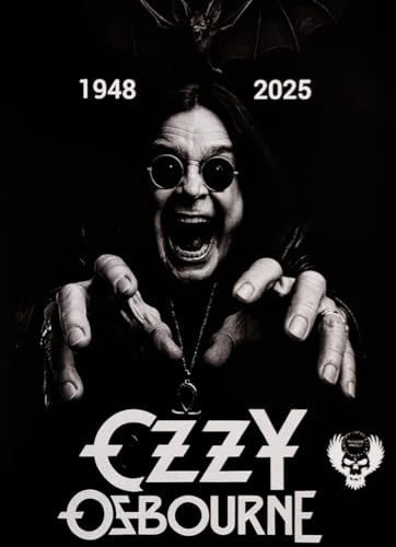 KUSTOM ART Póster decorativo de pared Serie Cantantes Celebri Ozzy Osbourne 1948 2025 Impresión sobre papel Patinata 40 x 30 cm sin marco