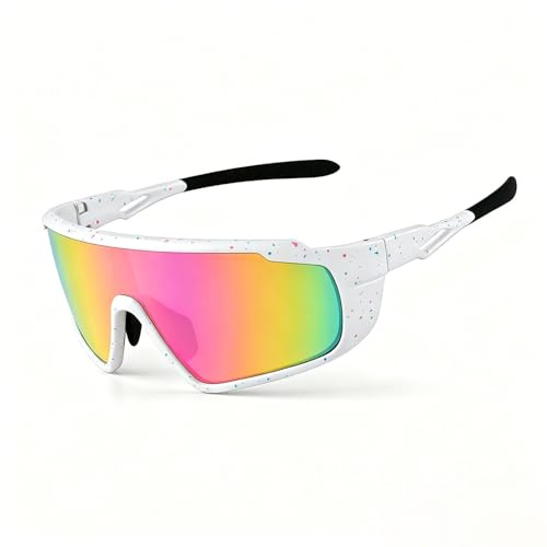 Lonsien Schnelle Brille Rave, Polarisierte Fahrradbrille Herren Damen, TR90 Rahmen Sportbrille mit UV400 Schutz, Sonnenbrille fur Outdoor Sport, Radfahren, Laufen,Angeln