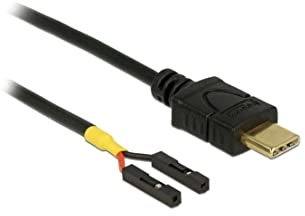 DeLOCK - USB-Kabel - USB-C (M) bis 2 pin USB Header (W) Separate - 30cm - Schwarz (85396)
