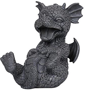 Pacific Trading Laugh Out Loud LOL Statue de jardin en plein air Dragon 20,3 cm