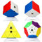 OJIN MoYu MOFANGJIAOSHI Cubing KLASSENZIMMER MFJS Meilong Series Cube Bundle Megaminx & Skewb & Square-1 & Pyramide Helle Cube Set mit Geschenkverpackung + Vier Cube Stative (Stickerless)