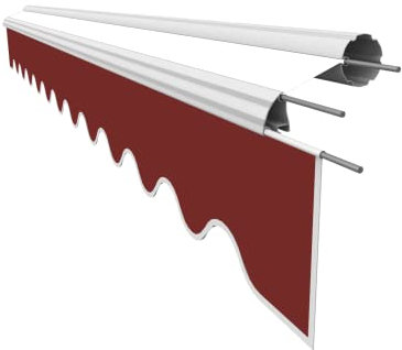 VANA Markisenstoff Volant für 6 m Markise Ersatzstoff Markisentuch Bespannung Sonnenschutz, nur Volant, fertig genäht, Maß 5,83 x 0,21 m, Design SPD003