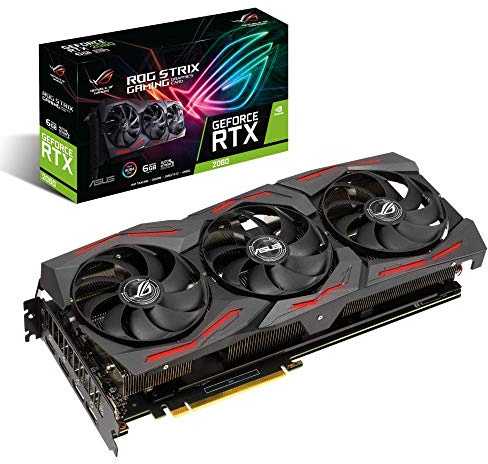 ASUS ROG Strix GeForce RTX 2060 EVO Gaming Grafikkarte (6GB GDDR6, PCIe 3.0, Raytracing, 0db-Technologie, DirectX 12), One size