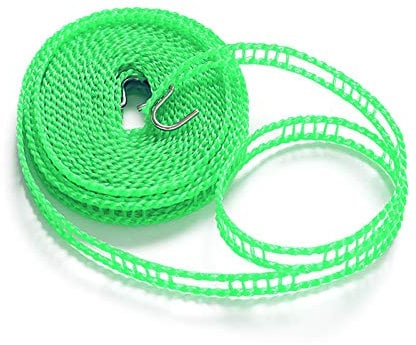 Filo Stendibiancheria per Esterni 5m Verde Portatile Nylon Stendibiancheria Elastico con Antivento Antiscivolo per Campeggio Viaggio
