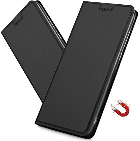 MRSTER Coque pour Sony Xperia XA1 Ultra Housse, Étui à Rabat avec Carte Fentes, Fermeture Magnétique, Antichoc Ultra Mince Protection Case pour Sony Xperia XA1 Ultra. DT Black