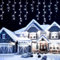 Magic Toy Shop Outdoor-Indoor Icicle Lights - 200 LED Xmas Lights, 4.4m, Battery Powered, Water Resistant, Timer, 8 Modes (White)