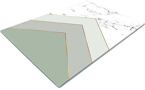 Glass Chopping Board | Kitchen Worktop Protector | Multifunctional Cutting Board | Work Top Savers | Kitchen Accessories | Extra Large | Grey White Geometric