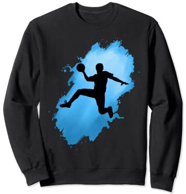 Cooler springender Handball Spieler mit Harz Ball Sweatshirt