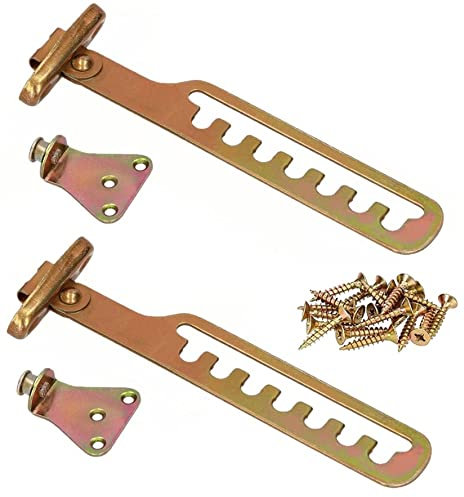 KOTARBAU® 2er Set Kipp-Regler für Fenster Fensterfeststeller Zuschlagschutz Fensterriegel zum Einstellen der Fensteröffnung Fensterstopper Kippschere Gelb