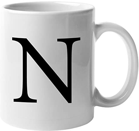DigiPrint Graphics Alphabet Mug Letter N | Funny Coffee Cup | Novelty Tea Mug Gift | White, Present, Quality Printed (MUG053)