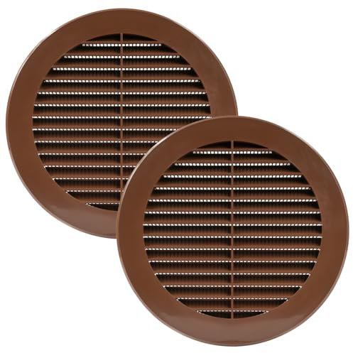 Vent Systems Paquete de 2 cubiertas Soffit marrón de 15 cm, redonda de ventilación de aire, cubierta para parrilla, pantalla de insectos, rejillas de ventilación HVAC para baño, oficina en casa,cocina