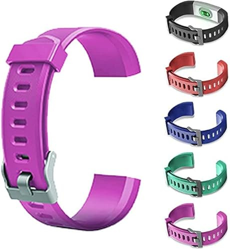 Cymwer 1 x Ersatzarmband for ID115Plus HR Smartwatch, verstellbares weiches Silikon-Ersatz-Armband, buntes Ersatz-Armband for Fitness-Tracker-Uhr (violett)