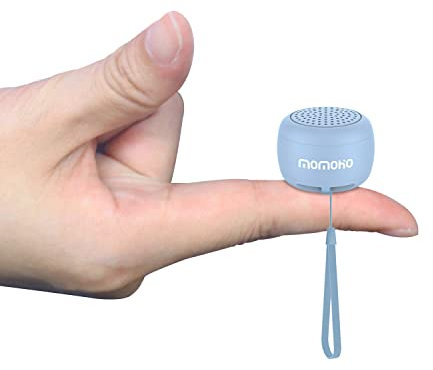 Momoho Mini Bluetooth Speaker with Camera Remote Control For Smartphones, TWS Pairing Stereo Bluetooth Speaker, Portable Bluetooth Speaker Wireless(Mini Round, Blue)