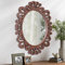 AOAOPQ Spiegel für Wandspiegel, klein, oval, Holz, Hängespiegel, Vintage, Barockkunst, Retro, dekorativer Spiegel für Zuhause, Bauernhaus, Eingang, Badezimmer, Schlafzimmer, Wohnzimmer, Antikbraun