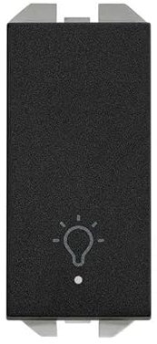 SIMON 270 | Pulsador grabado luz luminoso 10A estrecho negro mate 20001161-098