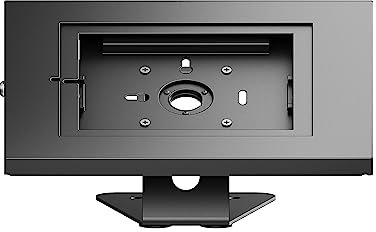PureMounts® Tablet Halterung mit abschließbarem Stahlgehäuse für iPad 5/6/7/8/9/ IPad Air 9.7/ 10.5/10.9/ IPad Air 9.7/10.5/11 sowie Samsung Tab A 10.1 (2019)/ Tab A7/ S6 Lite 10.4, schwarz
