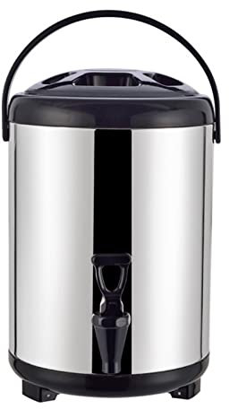 Distributeur d'eau Chaude et Froide De 8 litres,Bouilloire Thermostat, Seau De Distributeur De Boissons Chaudes Et Froides Isotherme, Distributeur De Boissons en Acier Inoxydable(8L-Couleur aci