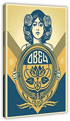 SORECI Make Art Not War Obey Kunstposter Leinwand Poster Wandkunst Dekor Druck Bild Gemälde für Wohnzimmer Schlafzimmer Dekoration Rahmenstil 50 x 75 cm