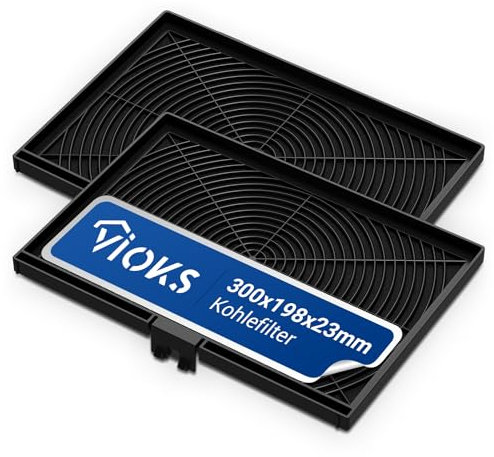 VIOKS SET 2x Aktivkohlefilter Dunstabzugshaube Filter 300x198x23mm Ersatz für Siemens LZ45510 DSZ4551 11025805 11008080 - Dunstabzug Filter/Kohlefilter für Dunstabzugshauben