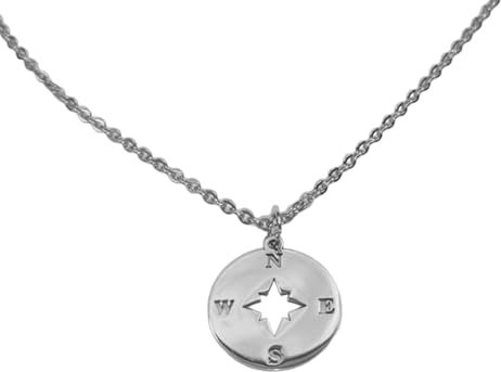 Collana Con Rosa Dei Venti Ciondolo In Acciaio Inossidabile, Idea Originale per Regalo Natale,Fatto a Mano, Gioielli Donna Ragazza Uomo Rosa Dei Venti