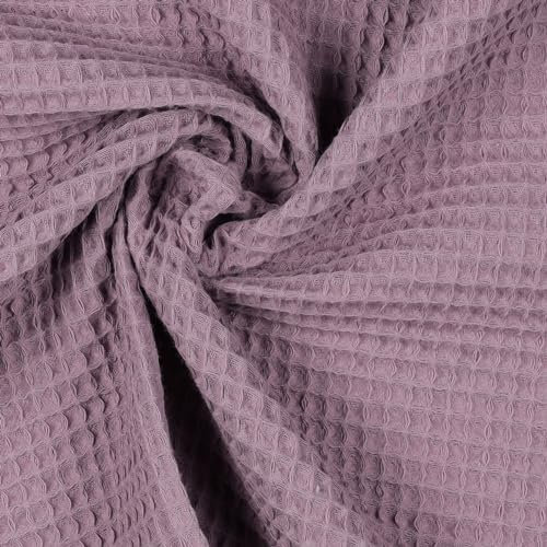 VmG-Store Waffelpique Meterware 40 Farben Waffel Stoff 100% Baumwollstoff Tex Standard 100 (049 Old Purple, 50 x 150cm)