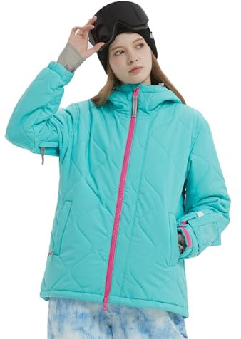 Bluemagic SkiJacken Skianzüge für Damen, Schneeanzüge Funktionsjacke Outdoor, Winddicht Warm und Atmungsaktiv Reißverschlussöffnung(Dunkelblau,L)