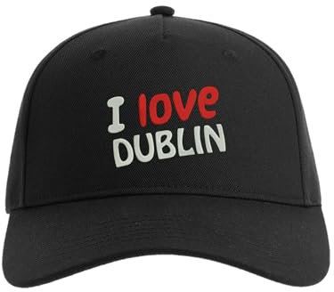 Lauthings I Love Dublin City Irland Baseball Cap Bestickte Herren Mütze Unisex Sport Schwarz, Schwarz , Einheitsgröße