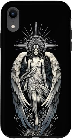 Hülle für iPhone XR Engel auf Schwarz