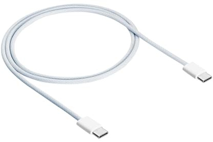 AKYGA USB C Kabel 60W Gewebte Ladekabel USB C auf USB C Nylongeflecht Datenkabel 1m Weiß AK-USB-51