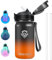 Grsta Gourde Enfant, 500ml Gourde Isotherme, Gourde Paille Garçons&filles, Gourde Metal Sans BPA, Double Paroi Isolante, Gourde Anti Fuite, Facile à Nettoyer, Gourde pour École, Bureau, Outdoor