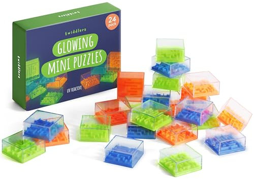 THE TWIDDLERS - 24 Mini-Labyrinth Würfel, Glow In The Dark, Brain Teaser Herausforderung, Verschiedene Schwierigkeitsgrade - Perfekte Party Tasche Geschenke, Stocking Fillers, Classroom Belohnungen