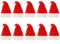 JunGG Mini Weihnachtsmützen Kleine Nikolausmütze 10er Set, Santa Hut für Weihnachtsdeko