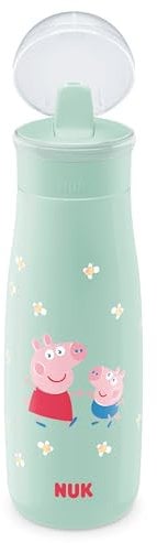 NUK Mini-Me Flip Cup, mit nicht zerbeißbarem 2in1 Trinkaufsatz, auslaufsicher, 450 ml, ab 12 Monaten, BPA frei, 1 Stück, grün