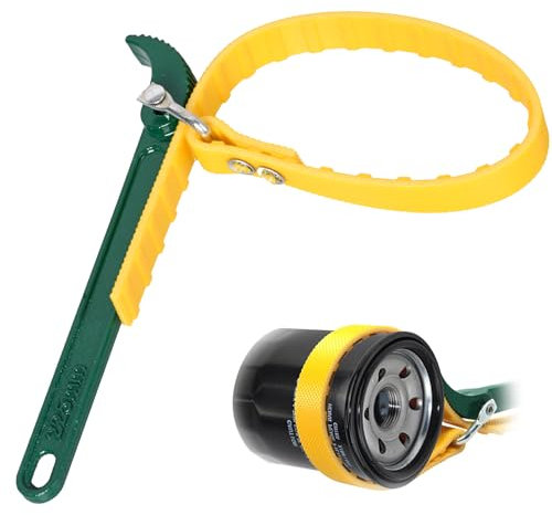 OWLMATE Clés à Filtre à Huile, Clé à Sangle, Clé de Serrage Raccord Piscine pour Filtre à Huile Réglable 9 Pouces Tubes Réglables - Outil à Main (Jaune)