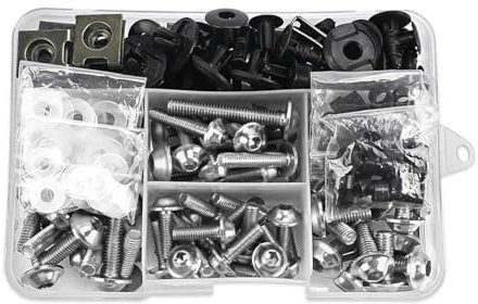 XWDPDNHHD Écrous et boulons Carénage De Pare-Brise De Moto pour K&awasaki Z1000R Z1000SX Z125 Z250 Z250SL Z300 Z400 Z650 Z750 Z750L Vis Écrou Boulon Vis(Argent)