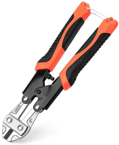 QWORK® Coupe boulon, 220 mm Cr-V mini coupe-boulon avec poignée antidérapante, pour câble, chaîne, ressort