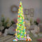 Albero di Pasqua, Albero Pasqua Pop Up 152.4cm, Albero di Natale Pieghevole,Decorazioni Albero di Pasqua con 5 Metri di Luci Riscaldanti a 50 Luci,Albero Delle Uova di Pasqua e 20 Uova Casuali (tondo)