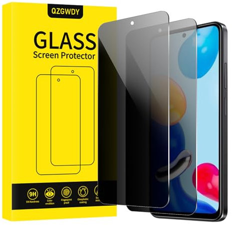 QZGWDY Verre Trempé Anti-Espion pour Xiaomi Redmi Note 11/11S, Lot de 2 Film Protection Écran Vitre Protecteur Protege Sans Bulles, Dureté 9H, Facile à Installer