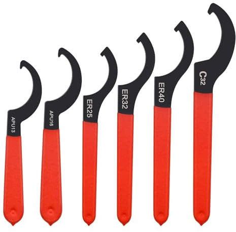Crozgan 6Pcs Adjustable C Shape Coilover Wrench Spanner Set | Shock spanner hook wrenches tool set; ideal for adjustable automotive engine cables and suspension shocks