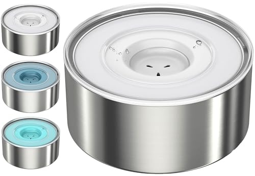 Techphardo No Spill Dog Water Bowl - 1 Gallon Stainless Steel Anti-Splash & Spill Proof, Anti-Slip Base for Large Dogs at Home & Crate Use