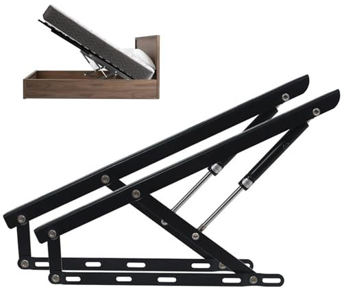 Juego de mecanismos elevables para Cama, Juego de 2 Bisagras para Canapes Abatibles, de Cama Palanca Neumática Vertical de Lujo Soporte de Cama Resistente para Habitación de Invitados(150cm/59in)