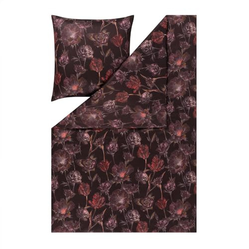 ESTELLA Bettwäsche Zoe | vino | 135x200 cm + 80x80 cm | bügelfreie Qualität | pflegeleicht & trocknerfest | ideale Vier-Jahreszeiten-Garnitur | 100% Baumwolle