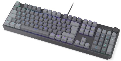 ENDORFY Thock V2 DE, kabelgebundene mechanische Gaming-Tastatur, Full-Size mit Nummernblock, QWERTZ-Layout, lineare Red Switches, Hot-Swap, PBT-Tastenkappen, ARGB, Aluminium-Oberplatte, Grau