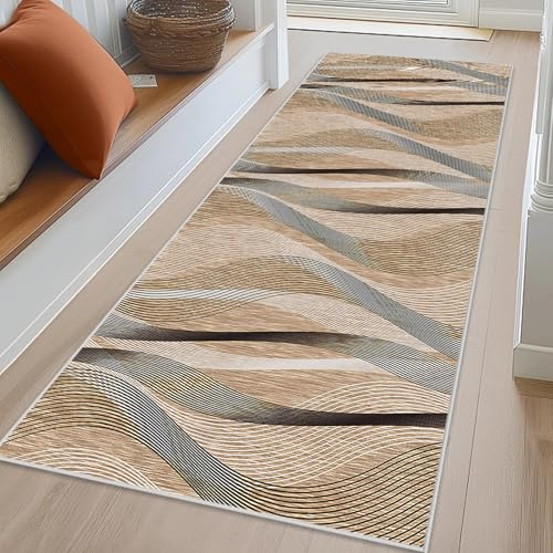 Teppich Läufer Flur Küche rutschfest Küchenteppich 100 x 300 cm Flurläufer Fußmatte Lang Waschbar Küchenläufer Teppich Flur Schmutzfangmatte Eingangsteppich Bettumrandung Teppichläufer für Flur Küche