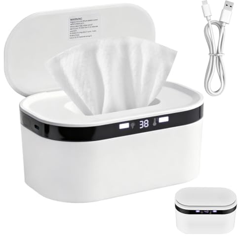 Tutamaz Calentador de toallitas húmedas de 10 W, calentador de toallitas para bebé, 3 niveles de calor rápido, calentador de toallitas USB, calentador de toallas para bebés, luz nocturna integrada