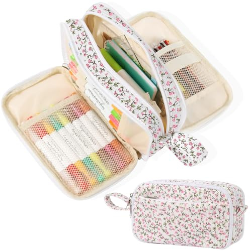 BuyCard 4-Fach Großes Federmäppchen, Cord Etui für Mädchen Teenager | Großes Fassungsvermögen & 4 Fächer. Hochwertiger Cord. Stilvolles Design für Mädchen & Teenager.
